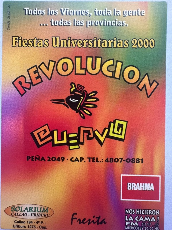 El Cuervo · Revolución · Fiestas Universitarias 2000 · Diseño multicolor