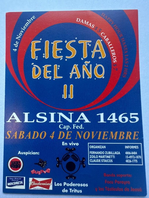 Fiestas Estudiantiles · Fiesta del Año II · Alsina 1465