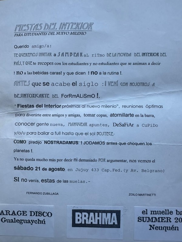 Fiestas Estudiantiles · Fiesta del Interior · Invitación